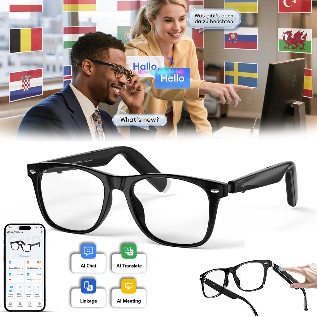 Lunettes ConnectĂ©es GS03 de Traduction IA et Audio Open-Ear Bluetooth 5.4 - Ù۞ۧ۱ۧŰȘ ۧÙÙ
ŰȘ۱ۏÙ
ۧÙ۰ÙÙŰ© ۚۧÙ۰Ùۧۥ ۧÙۧ۔۷ÙۧŰčÙ