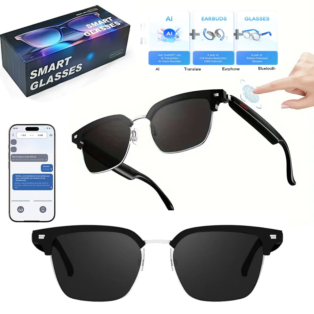 Lunettes ConnectĂ©es F60 de Traduction IA et Audio Open-Ear Bluetooth 5.4 - Ù۞ۧ۱ۧŰȘ ۧÙÙ
ŰȘ۱ۏÙ
ۧÙ۰ÙÙŰ© ۚۧÙ۰Ùۧۥ ۧÙۧ۔۷ÙۧŰčÙ