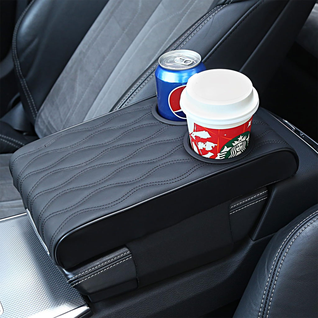 Housse dâaccoudoir de voiture avec porte-gobelet