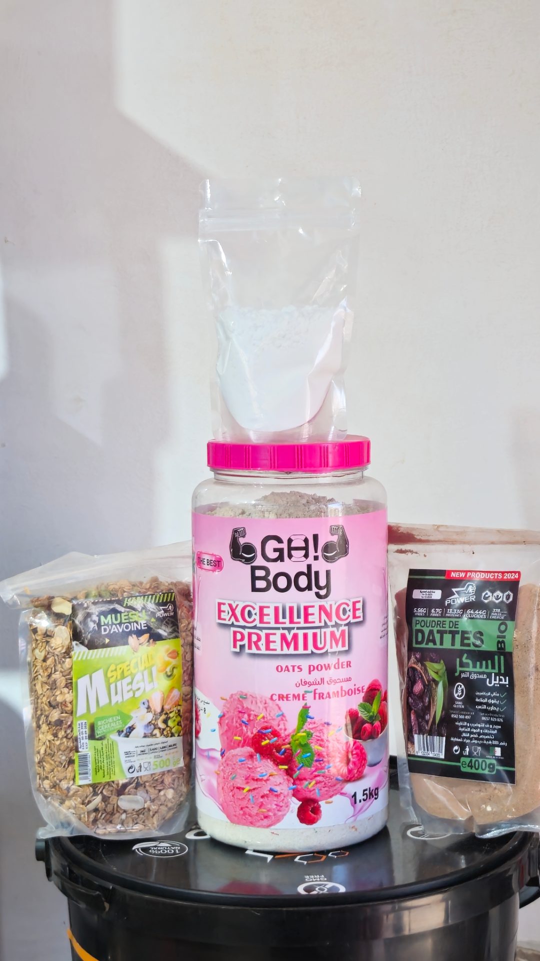 Pack promo go body 1.5kg + 500g Granola + poudre de dattes 400g + 100g Creatine trec