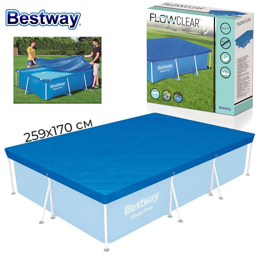 Grand bĂąche de piscine rectangulaire en polyĂ©thylĂšne 259 x 170 cm Bestway 58105 â Űș۷ۧۥ Ù
۳ۚŰ