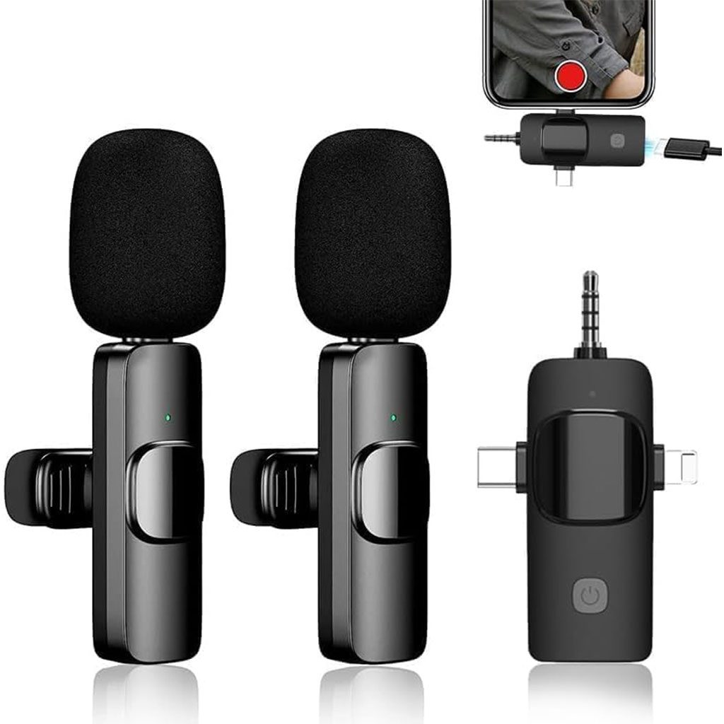 Microphone cravate sans fil 3 en 1 Plug and Play avec puce de rĂ©duction du bruit â Ù
ÙÙ۱ÙÙÙÙ Ùۧ۳ÙÙÙ