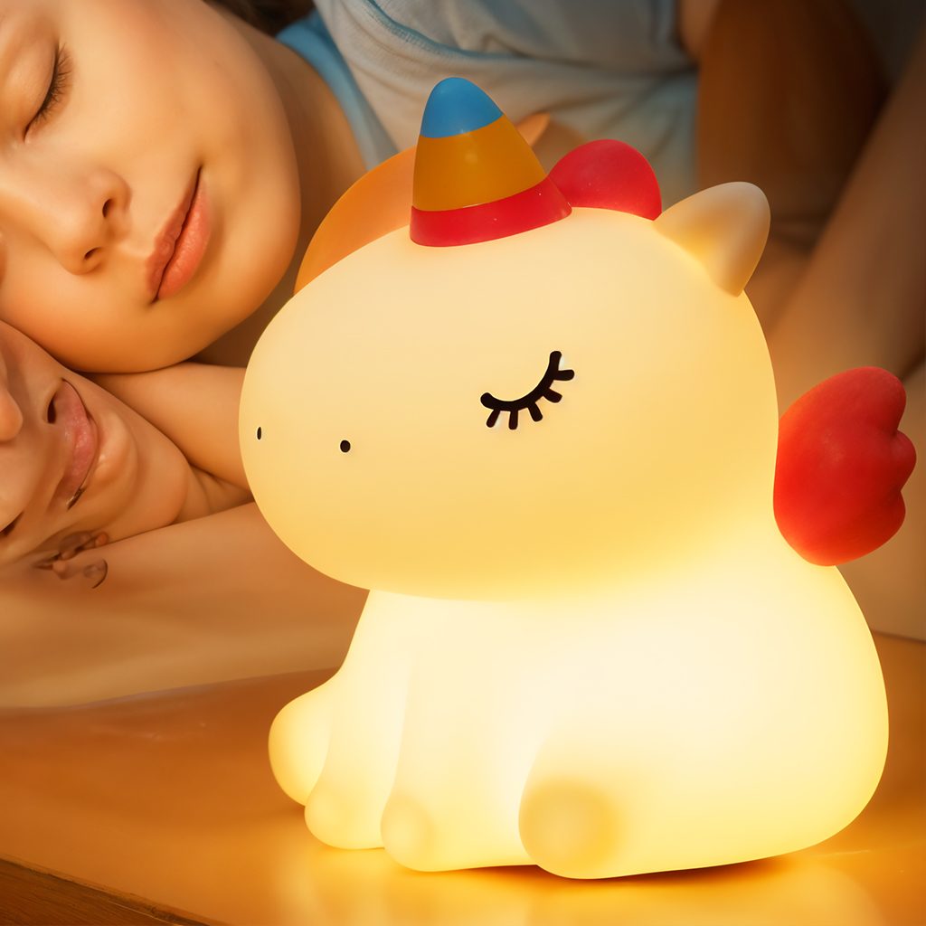 Veilleuse en Silicone Forme Unicorne pour Chambre dâenfant Rechargeable