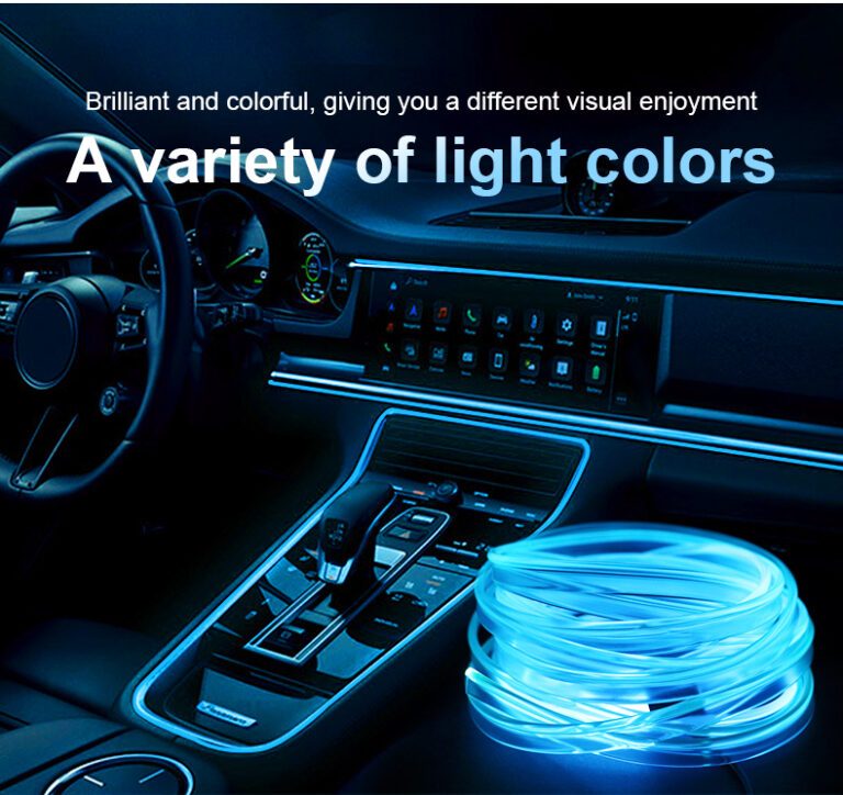Bande lumineuse Fibre optique Led fluo RGB USB + Mini projecteur LED Gratuit