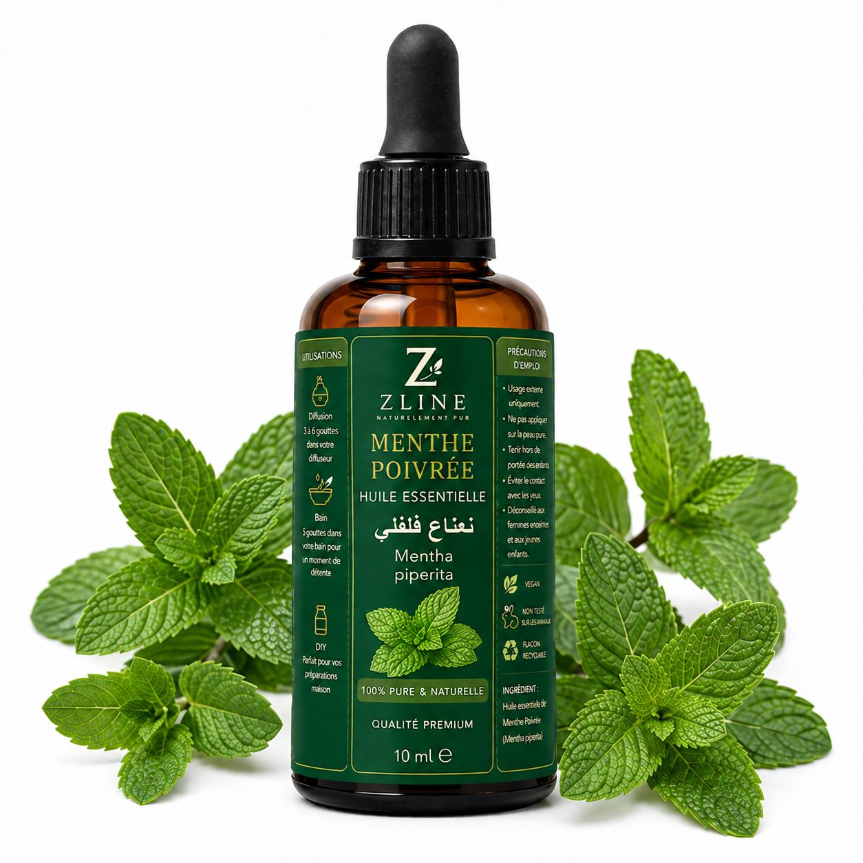 Huile essentielle menthe poivrée ZLINE – 10 ml