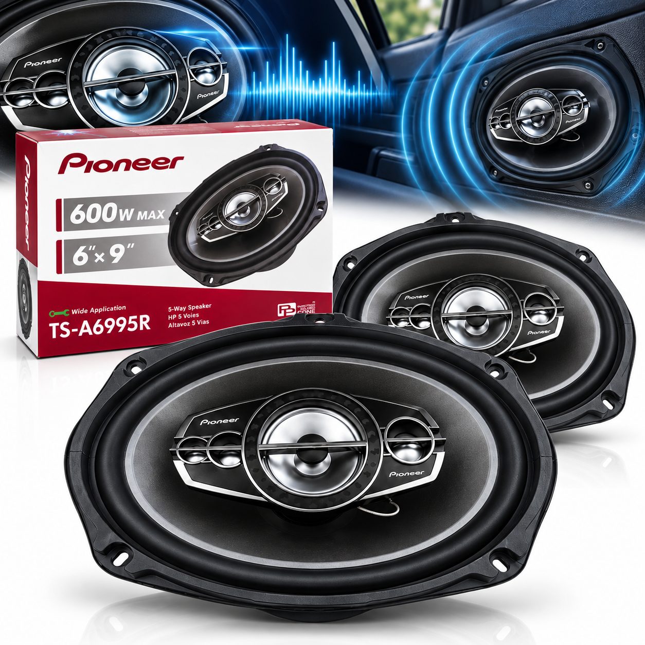 Haut-parleurs de voiture Pioneer TS-A6995R 6x9 pouces 600 W