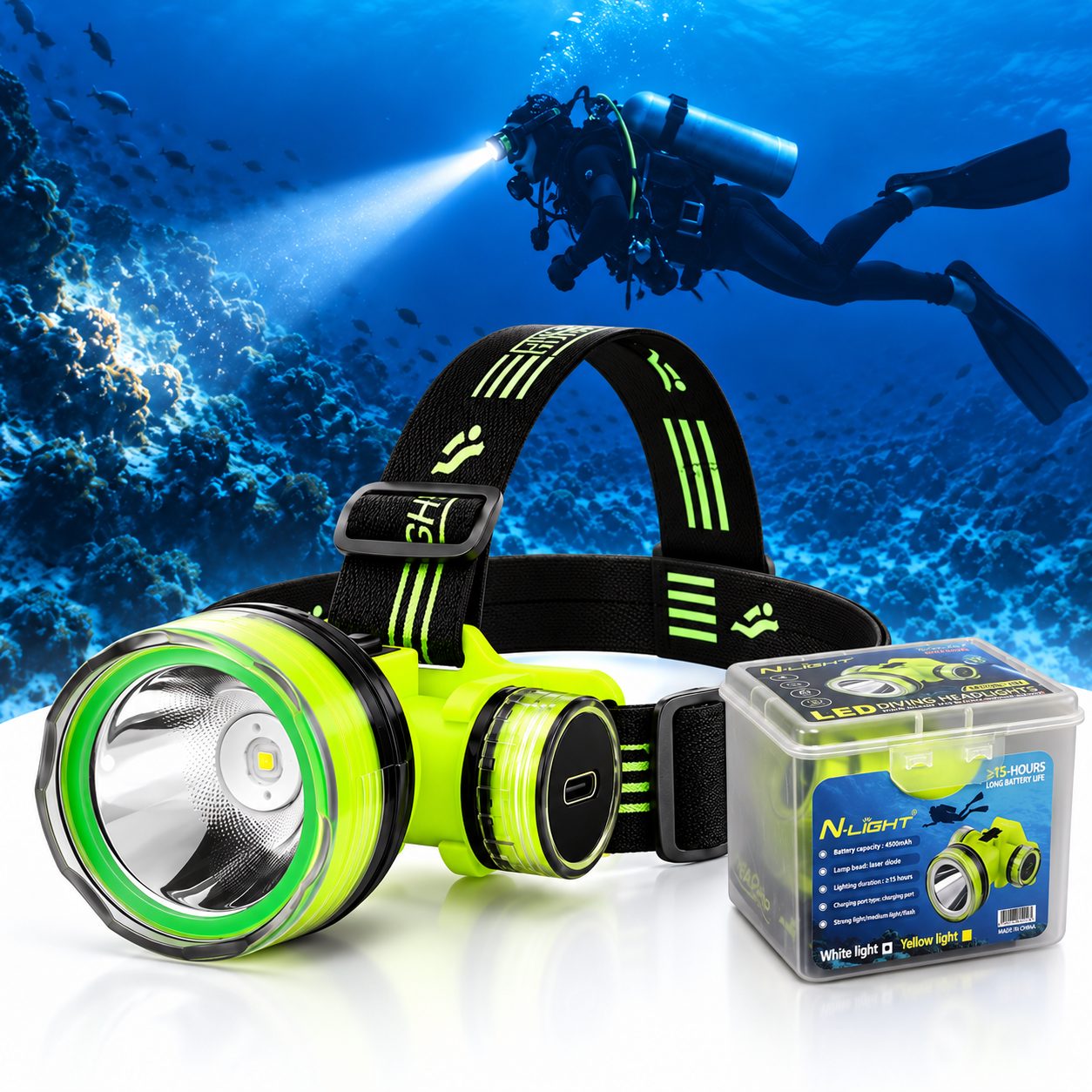 Lampe Frontale de PlongĂ©e LED Ătanche 15m Distance 350m GM - Ù
Ű”ŰšŰ§Ű Ű±ŰŁŰł Ù
ÙۧÙÙ
ÙÙÙ
ۧۥ ÙÙŰșÙŰ” ŰŰȘÙ ŰčÙ
Ù 15 Ù
ŰȘ۱