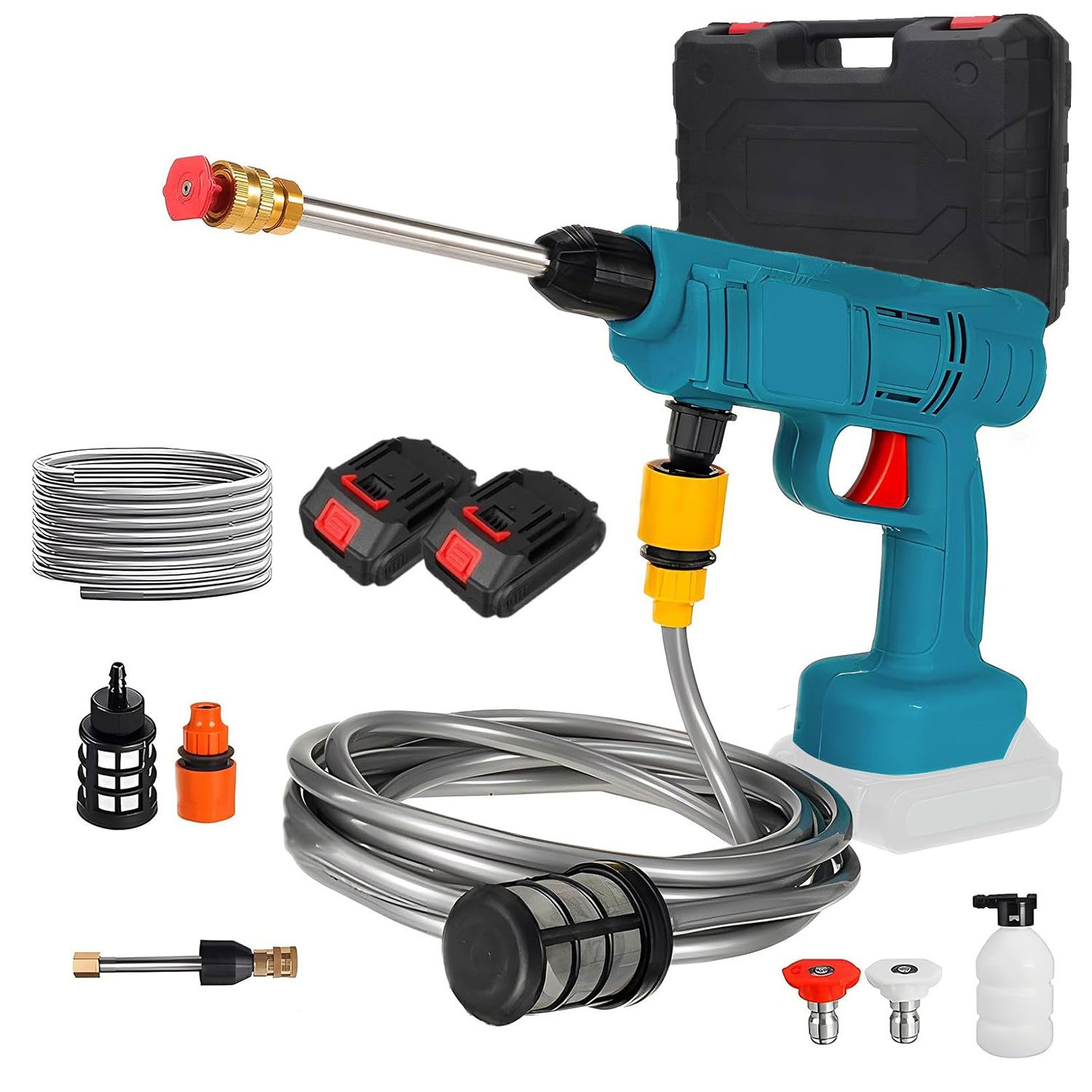 Nettoyeur Haute Pression Sans Fil 30 Bar et Pistolet de Lavage Auto et Deux Batteries - ŰŹÙۧŰČ ŰșŰłÙÙ Ű¶ŰșŰ· ŰčۧÙÙ Ùۧ۳ÙÙÙ 30 ۚۧ۱ Ù
Űč ۚ۷ۧ۱ÙŰȘÙÙ