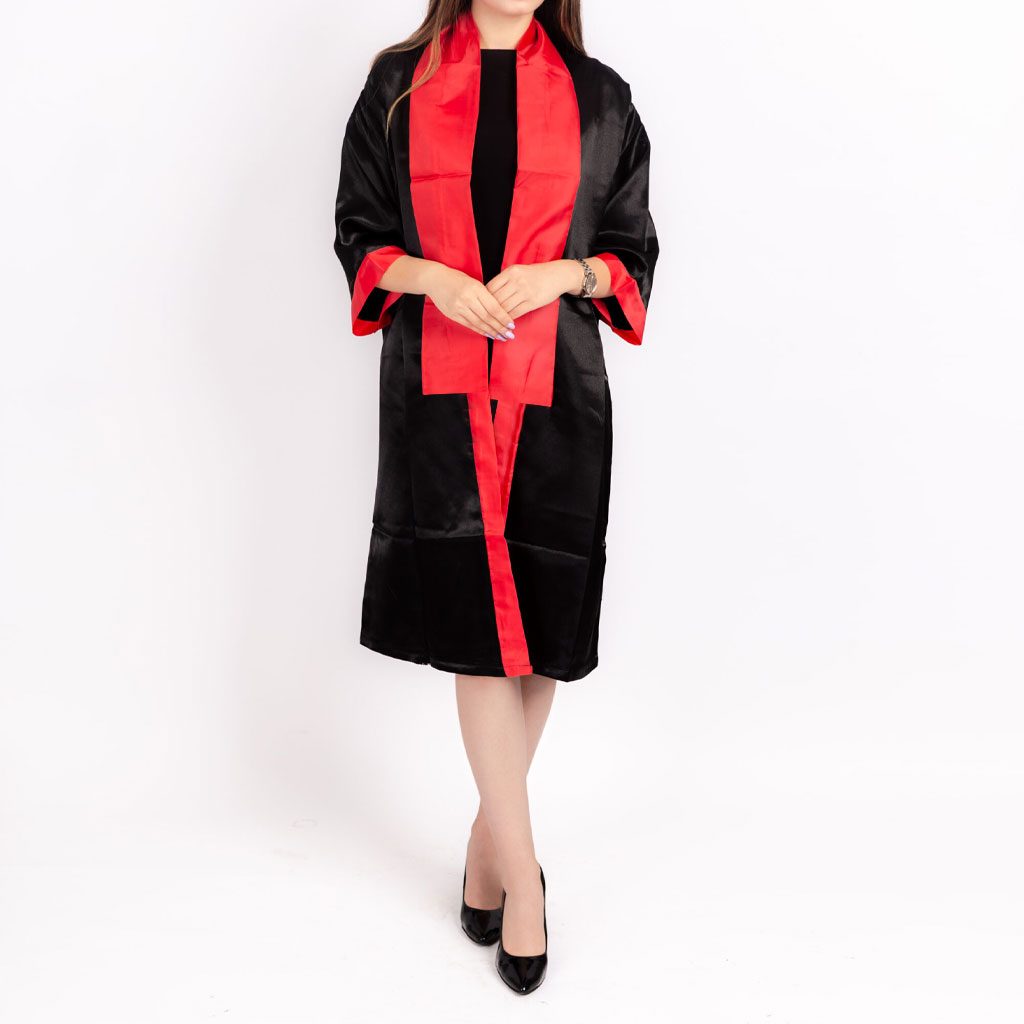 Tenue de Soutnance Unisexe Taille Standard avec Echarppe Rouge