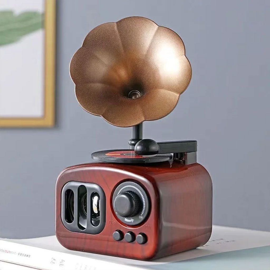 Boîte à musique rétro en bois, phonographe pour maison, Table classique