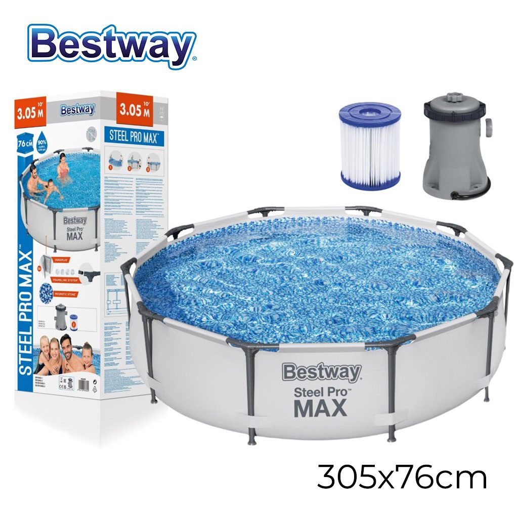 Steel Pro Max™ Piscine Ronde Avec Filtre et Pompe 305x76cm Bestway