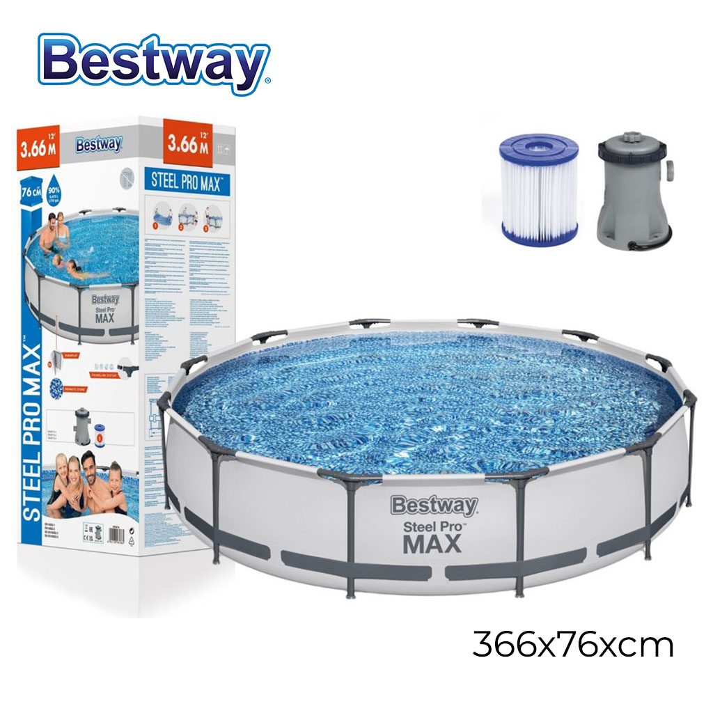 Steel Pro Max™ Piscine Ronde Avec Filtre et Pompe 366x76cm Bestway