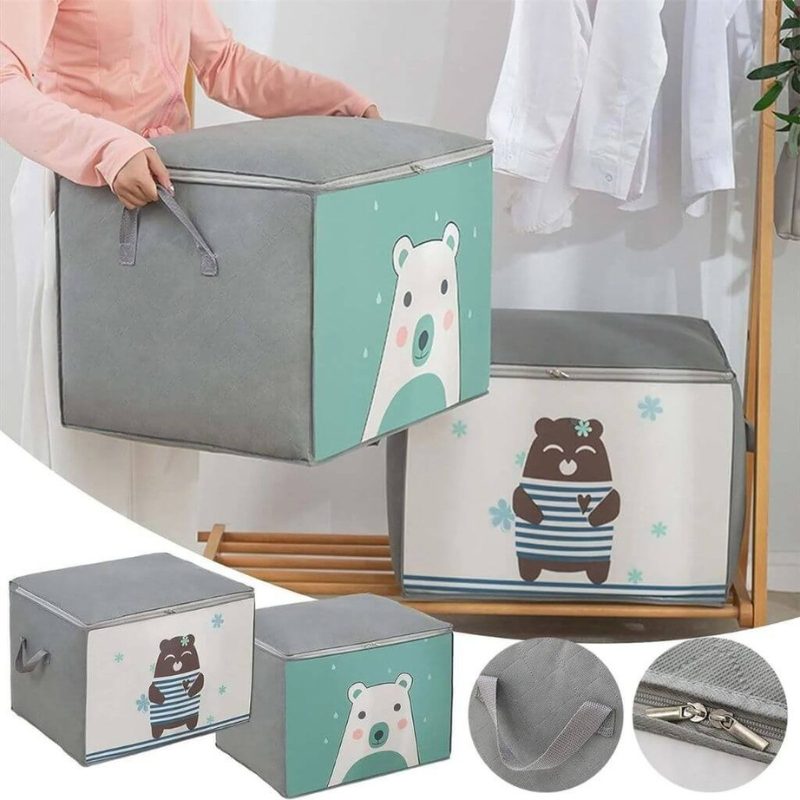 Pack 2 Sac de rangement Pliable pour vêtements à motifs de dessins animés Grande capacité