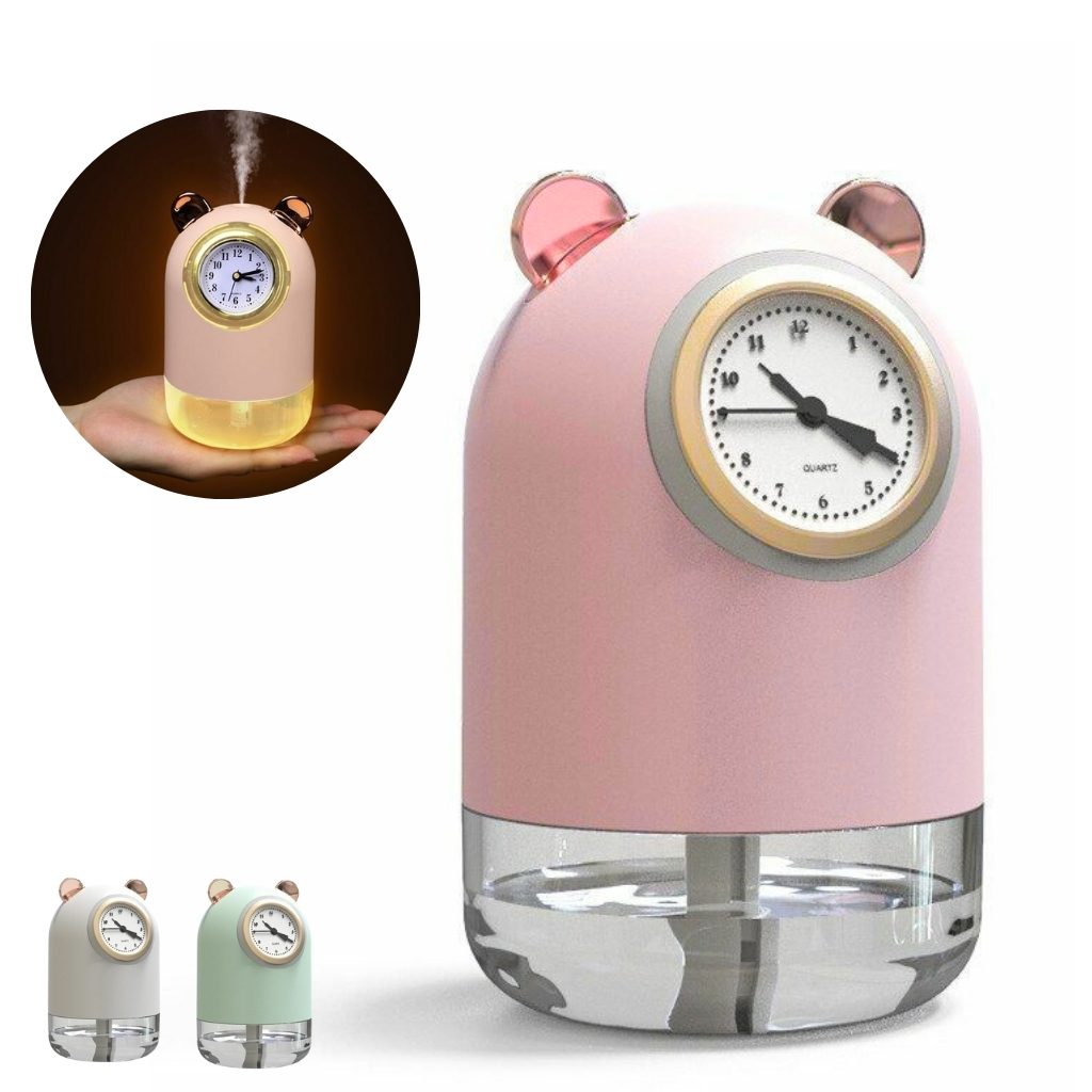 humidificateur avec horloge et Spray pour bureau 7 Couleur led 300 ML
