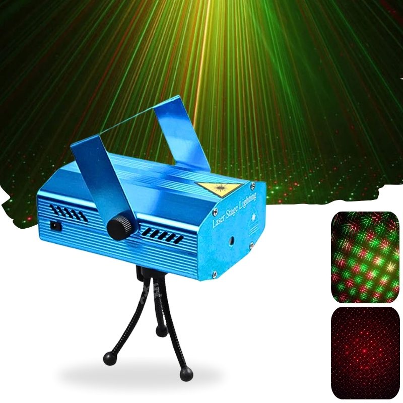 Projecteur de lumières laser LED RG stroboscopique à commande vocale 3 modes