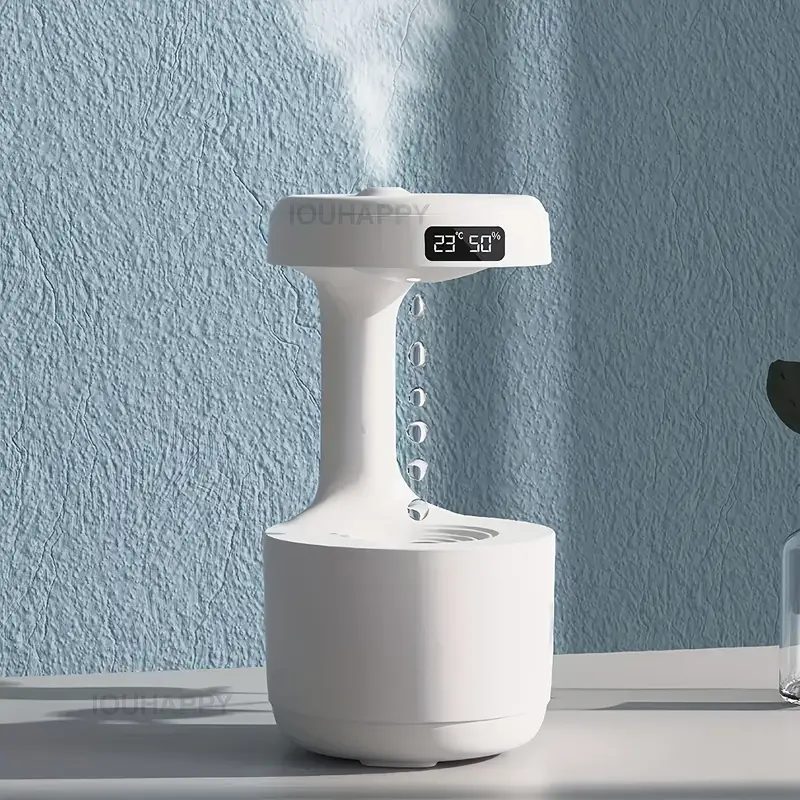 Réveil et Humidificateur d’air gouttelettes d’eau Anti-gravité 800ml