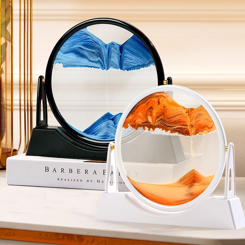 Sablier 3D Avec Support pour la décoration de la maison, sable de mer profonde, art créatif, décoration de bureau, décoration de chambre, ca
