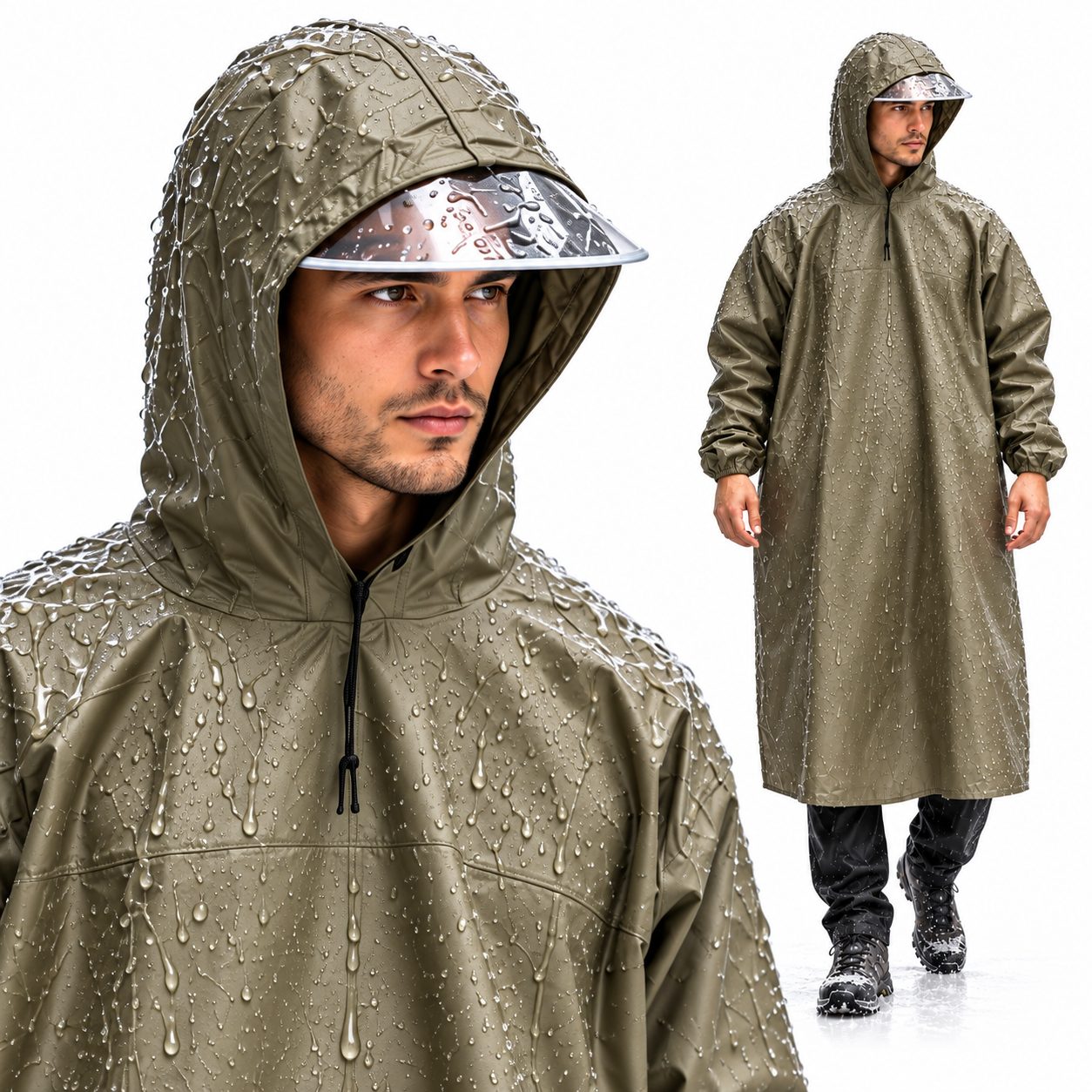Tenue Imperméable Long avec Capuche Protection Complete