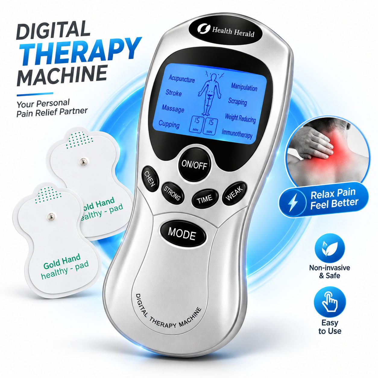Appareil TENS Digital – 8 Modes de Stimulation