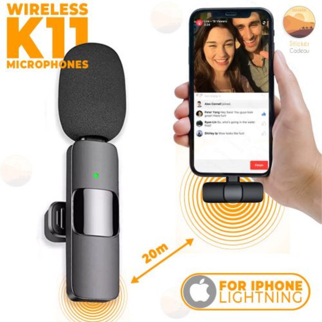 K11 Microphone-cravate sans fil Recording Audio Video Androïd / iPhone