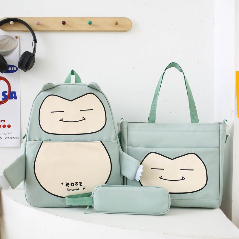 Ensemble de Sacs Snorlax 3Pcs Design Kawaii Vert