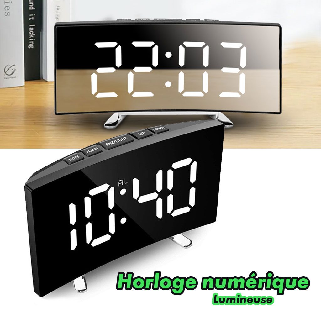 Horloge et réveil thermomètre de table electronique lumineux DT-6507