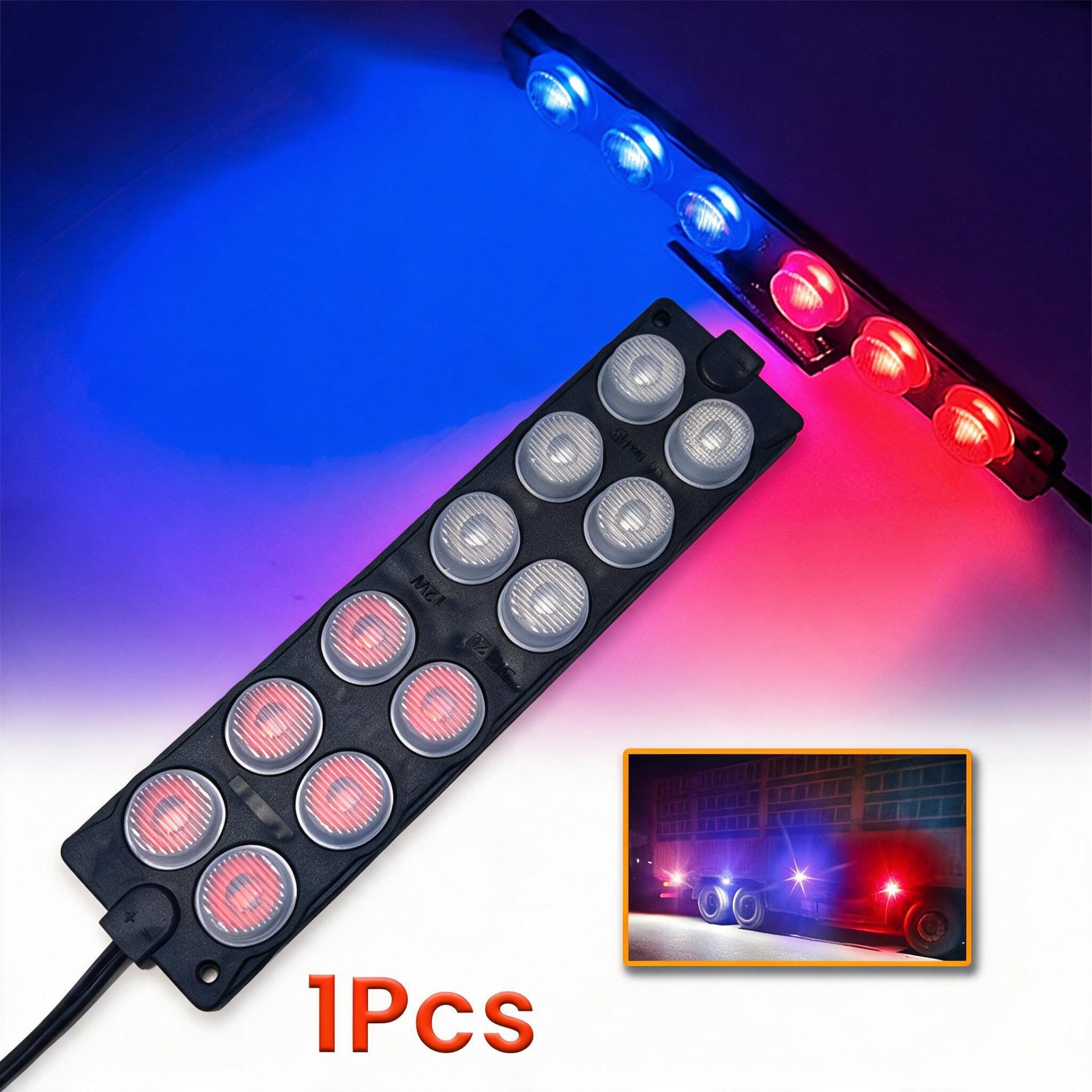 Feux stroboscopiques 12LED 12-24V 2 Couleur pour Véhicules et Camions 1Pcs