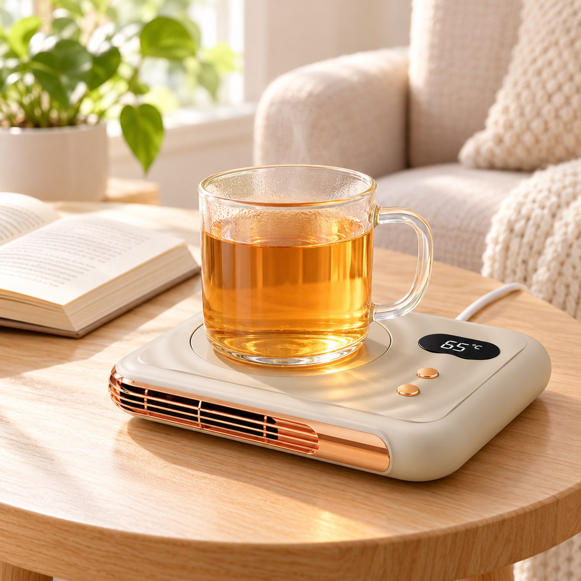 Chauffe-Tasse Électrique et Chauffe-Mains 2 en 1 à 3 Températures
