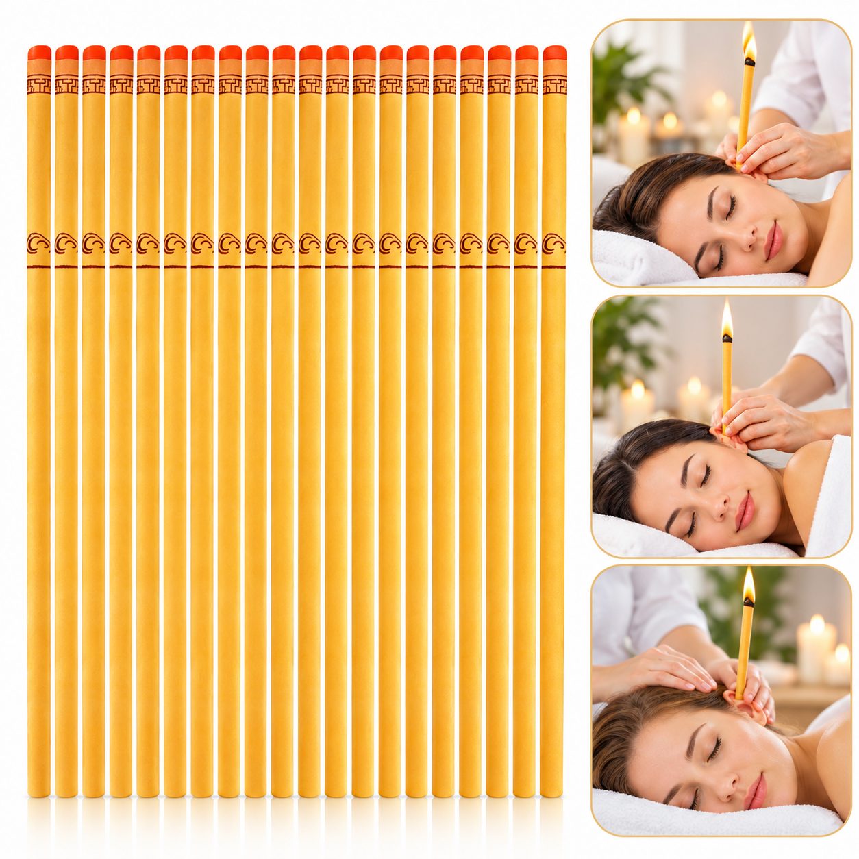 Bougies Auriculaires en Cire Naturelle Pack 20Pcs