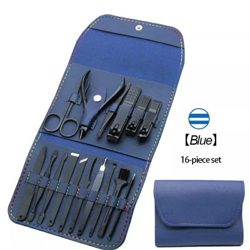 Ensembles 16 pcs de coupe-ongles professionnels en acier inoxydable